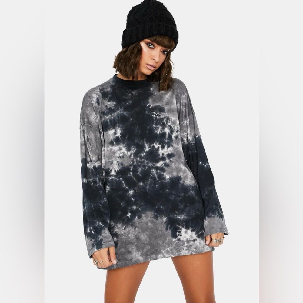 Free People "Be Free" Tie-Dye Oversized Long Sleeve T-Shirt